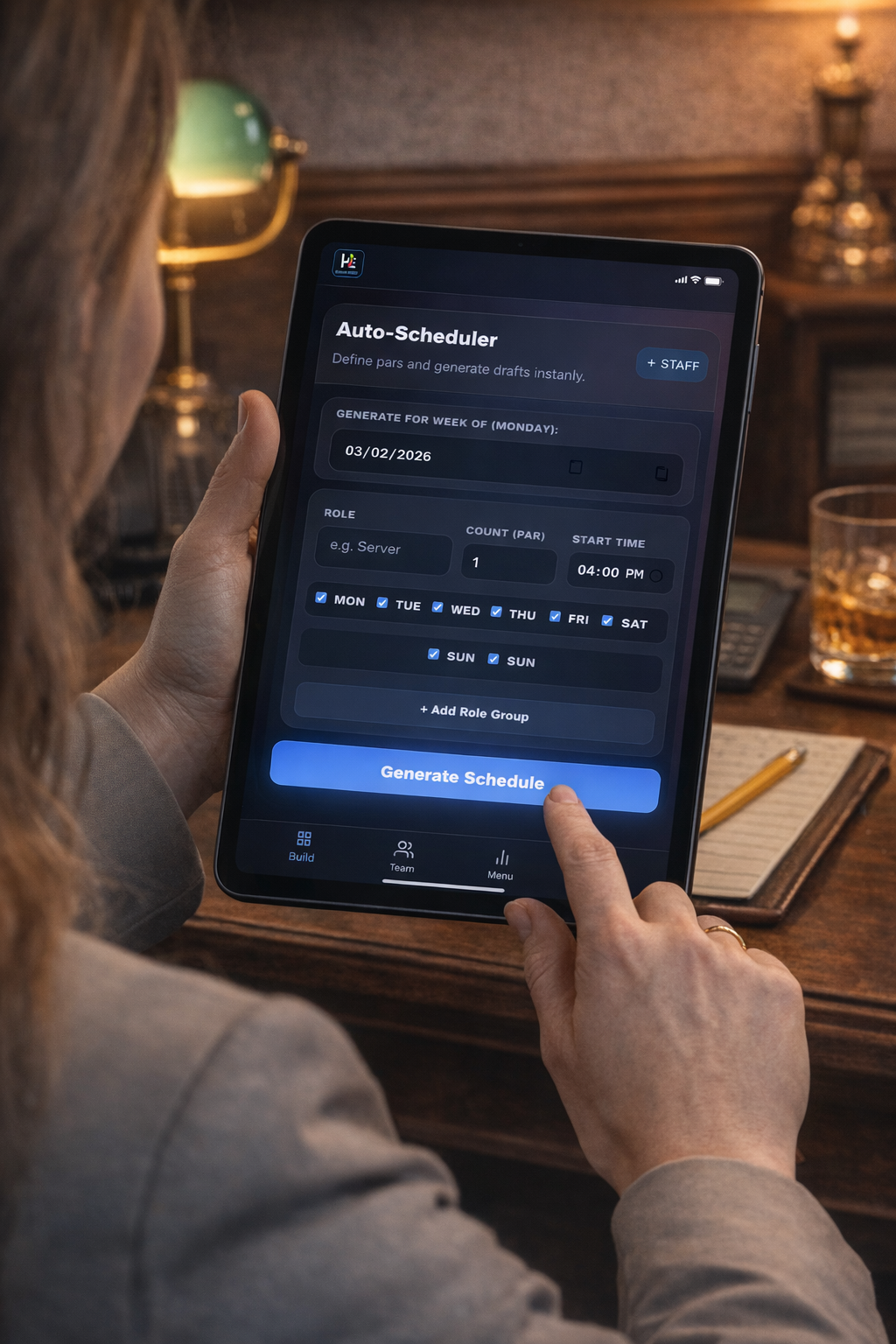 Employee requesting a swap or pickup shift from their phone